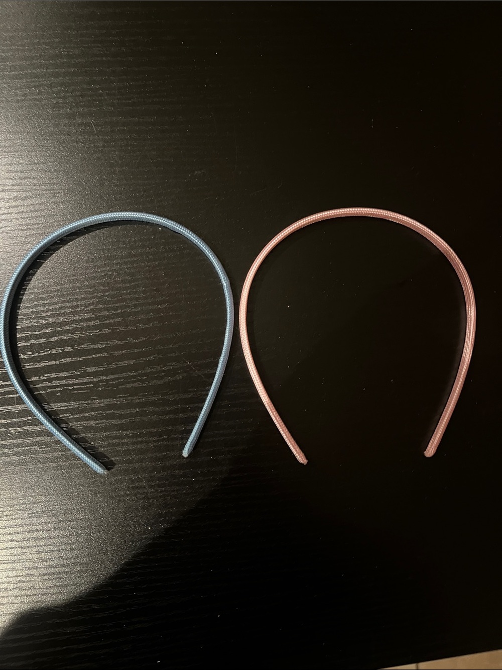Satin-Look Hairband Duo — Blue & Pink